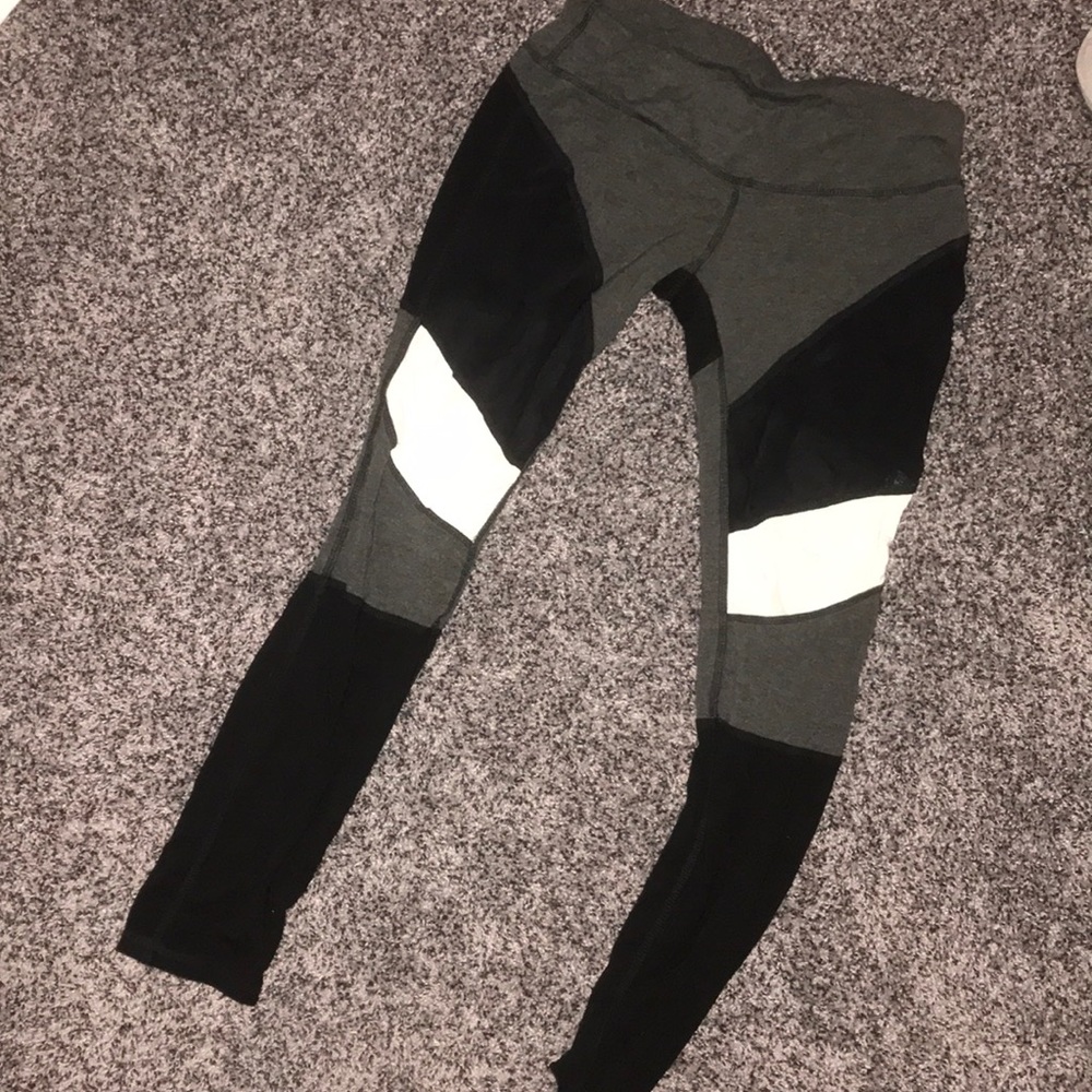 grey, white and black leggings